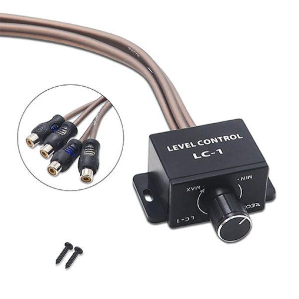 LC1 Universal RCA Level Controller Car Audio Amplifier Gain Level Bass Boost Volume Control Knob